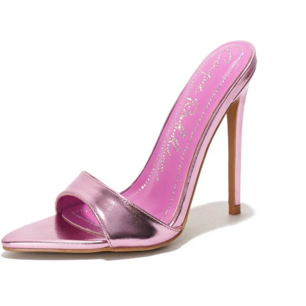 Cape Robbin Pink Metallic Heels pointed toe stiletto heels